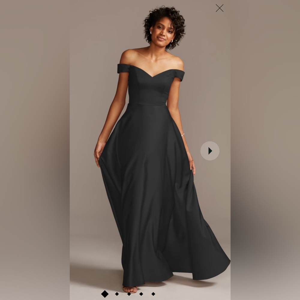 Black Off Shoulder Gown New David’s Bridal Dre’s bridesmaid size 18